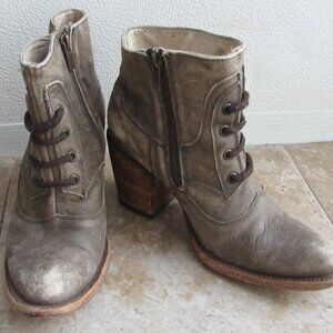 Circle G Brown Distressed Leather Boho Pointed Toe Ankle Boots